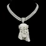 Stylish 3D Jesus Pendant Necklace - Hip Hop Inspired with Layered Cuban & Tennis - Image 4