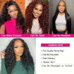 13X6 HD Deep Wave Lace Front Wigs Human Hair 250 Density Natural Black Brazilian Pre Plucked Glueless - Image 6