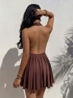 Elegant Women's Spring Summer Vacation Style Solid Color Hanging Neck - Image 2