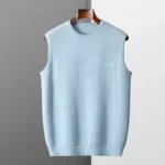 2025 Autumn/Winter New 100% Merino Wool O-neck Sleeveless Cashmere Vest Men - Image 3