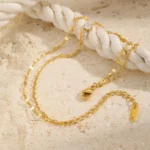 Waterproof Layered Anklet Bracelet for Women, Adjustable Gold Plated - Image 4