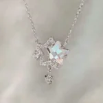 Fairy Elegant Pink Round Crystal Pendant Necklace Simple Design Korean - Image 6