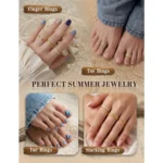 3Pcs Gold Filled Toe Rings for Women Non Tarnish 14K Gold Filled Toe Ring Adjustable Flower Cz Dainty - Image 3