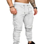 Dropshipping!New Fashion Men Jogger Pants Casual Solid Color Pockets Waist - Image 2