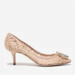 Mesh lace high-heeled shallow mouth shoes 2026 new pointed crystal buckle slim heel - Image 5