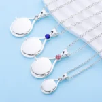 Catuni Shell Mermaid H2O Openable Pendant Necklace Silver Color Inlaid Crystal Zircon