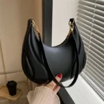 Women's French Handbag Shoulder Bag Textured Crossbody Bag Zipper Closure