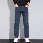 2025 men's fashion business jeans classic style casual elastic - Image 4