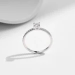 MODIAN D Color Moissanite Ring Delicate Square 925 Sterling Silver Lab Diamond - Image 6