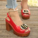 Summer New Women's Fashion Metal High-heeled Sandals Gladiator Casual Versatile Fish Mouth - Image 5