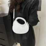 Chic Stripe Design Crossbody Bags for Women Elegant Synthetic Leather Handbag - Image 5