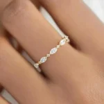Huitan Simple Stylish Female Finger-ring with Marquise Round Cubic