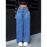 2026 New High Waist Wide Leg Jeans Women Vintage Washed Loose Straight Denim