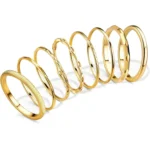 Bobisty 8Pcs 1MM 2MM Stainless Steel Rings for Women Men Minimalist