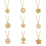 Women Rotating Flower Pendant Necklace Minimalist Elegant Versatile - Image 5