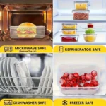 8-PC BPA-Free Airtight Food Containers with Locking Lids - Microwave/Freezer - Image 4
