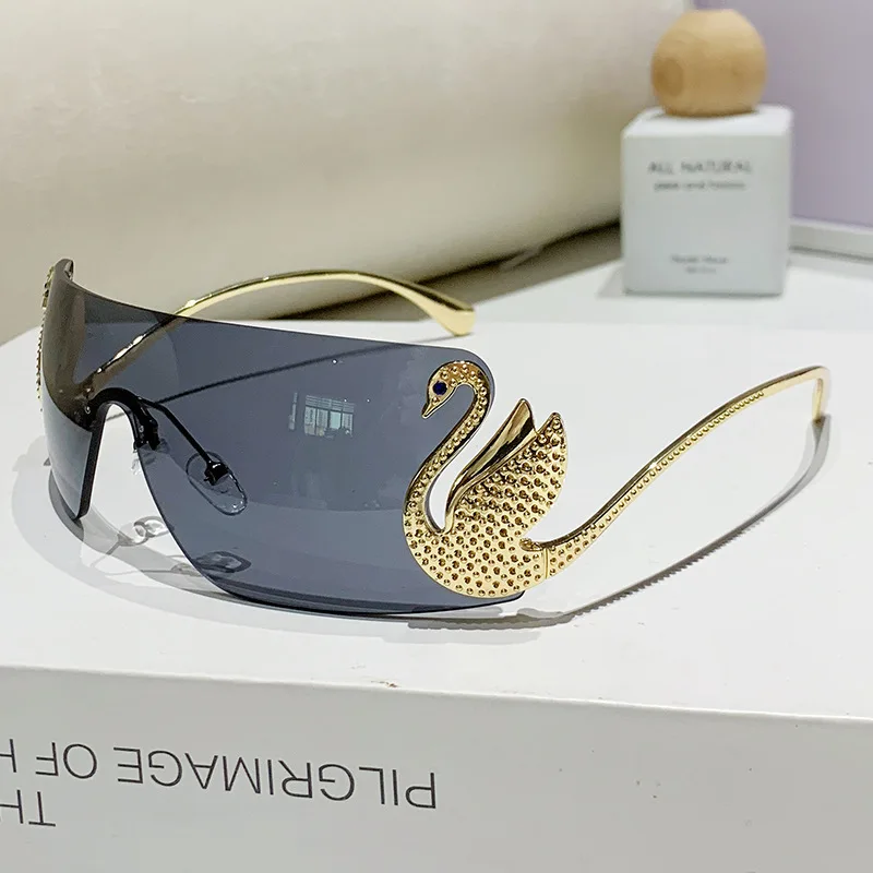 kf-Sb5f5dd1fea8f4c54b29a21f0ec587428S New Y2k Vintage Rimless Sunglasses Women Luxury Brand Design Sun - Image 1