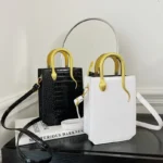 Stone Patterned Handbag for Women Glossy Purse and Handbags Crossbody Bags - Image 4