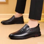 Men's Cow Leather Shoes Genuine Leather Handmade Business shoes Round Toe Casual - Image 4
