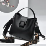 Fashion Handbags High Quality Soft Leather Shoulder Bucket Bag Women - Image 2