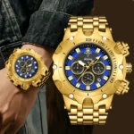 YaLaLuSi Men's Fashion Sport Waterproof Watch Luxury Gold Strap - Image 4
