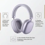 Fabric Headband Over-Ear Headphones Wireless Stereo HiFi Headset Adjustable Metal - Image 2