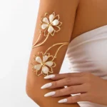 Fashion Metal Hollow Flower Cuff Bangle for Women Personality Opening Adjustable