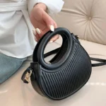 Chic Stripe Design Crossbody Bags for Women Elegant Synthetic Leather Handbag - Image 3