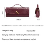 PU Leather Fashion Luxury Top-Handle Bag For Women Evening Handbag Long Purse - Image 4