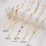 5Pcs Boho Colorful Crystal Cross Heart Necklace Set Women Y Drop Stack Chokers - Image 2