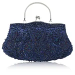 Women's Retro Small Totes Evening Bags Beaded Embroidered Ladies Clutch Purse Shoulder
