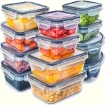 8-PC BPA-Free Airtight Food Containers with Locking Lids - Microwave/Freezer