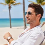 HBK Retro Rimless Sunglasses For Women Men Small Square Gold Frame Brand - Image 2