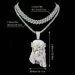 Stylish 3D Jesus Pendant Necklace - Hip Hop Inspired with Layered Cuban & Tennis - Image 2