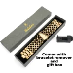 YaLaLuSi Unique Asymmetrical Triangle Gold Ladies Watch White Dial Hollow Interlocked Chain Bracelet - Image 8