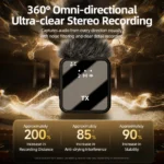 KEBIDUMEI 3 in 1 Wireless Lavalier Microphone Dual Noise Reduction Mini - Image 2