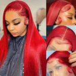 30 36 40 Inch 13x4 13x6 Straight Lace Frontal Wigs Hot Red Front Human - Image 2