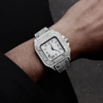 2026 Full Iced Out Watch Mens Cuban Link Chain Bracelet Watch Bling Jewelry for Men Big - Image 3