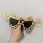 Metal Patch Decoration Sunglasses Women Oversized Party Outdoors Shades