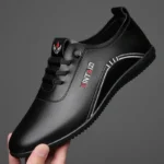 2024 casual men leather shoes Versatile Business White footwear Fashion anti slip - Image 4