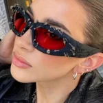 Personalized Rivet Sunglasses for Men and Women Retro Metal Studded Frame Unisex