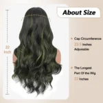 Highlight Green Lace Front Wigs 13X4 Ombre Closure Wig Body Wave Green Skunk Stripe - Image 3