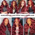 250% Density 99j Burgundy 13x6 Lace Front Human Hair Body Wave 13x4 30 36 Inch Red - Image 5