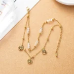 Tree of Life Pendant Multi layered Crystal Beads Stainless Steel Women's Fashion - Image 2