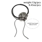 IngeSight.Z Luxury Full Rhinestone Big Rose Flower Choker Necklace Women - Image 4
