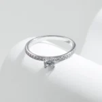 MODIAN D Color Moissanite Ring Delicate Square 925 Sterling Silver Lab Diamond - Image 5