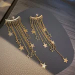 Star Drop Dangle Earrings Metal Zinc Alloy Fashion Jewelry