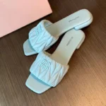 *Summer Open Toe Fashion Solid Color Square Toe Lightweight New Slippers Square - Image 4