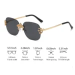 New 2025 Vintage Luxury Rimless Square Sunglasses Women Men Fashion Brand  shade - Image 6