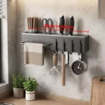 Multi-Functional Heavy-Duty Carbon Steel Knife Holder,No-Drill Wall-Mounted - Image 2